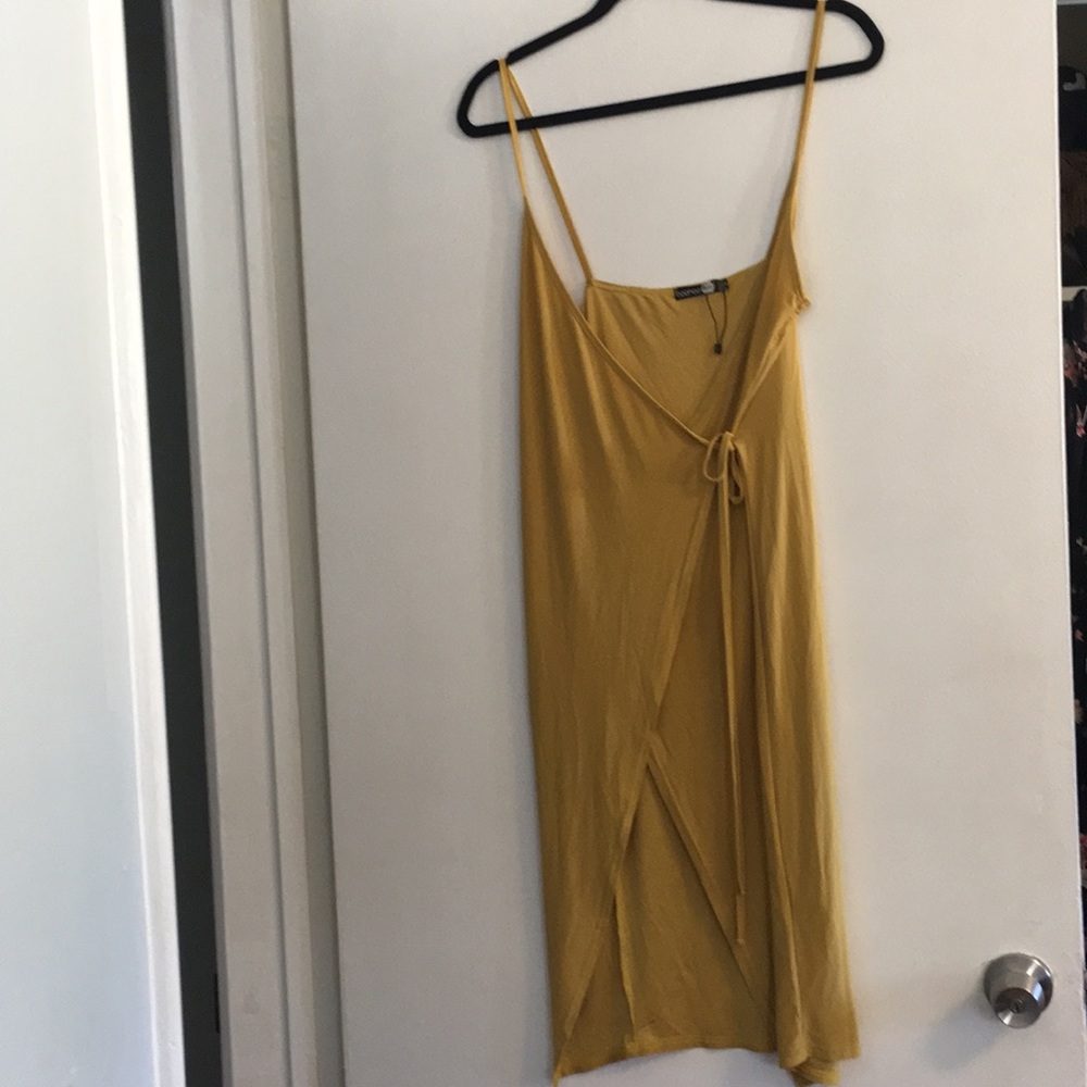 Boohoo Mustard Wrap Dress
